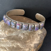 Navajo Purple Sugilite Row Cuff Bracelet | Sterling Silver | Authentic Native American Handmade | 14211
