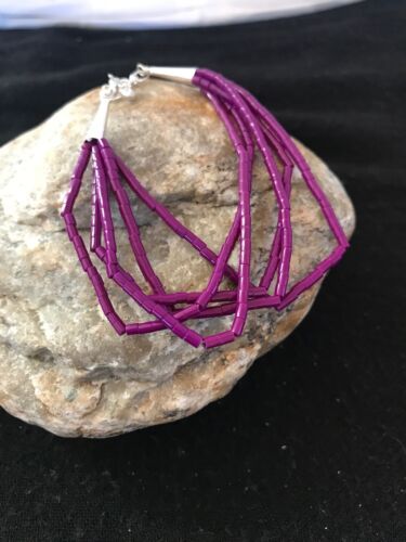 Stabilized Purple Sugilite Liquid Heishi Bracelet | Sterling Silver | 5-Strand | 7" | 13605