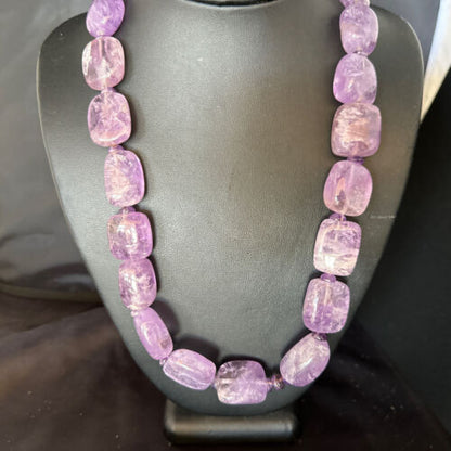 Navajo Chunky Purple Amethyst Necklace | Sterling Silver | 22" | Authentic Native American Handmade | 14297