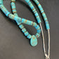 Navajo Green Turquoise Heishi Necklace | Sterling Silver | 22" | Authentic Native American Handmade | 11814