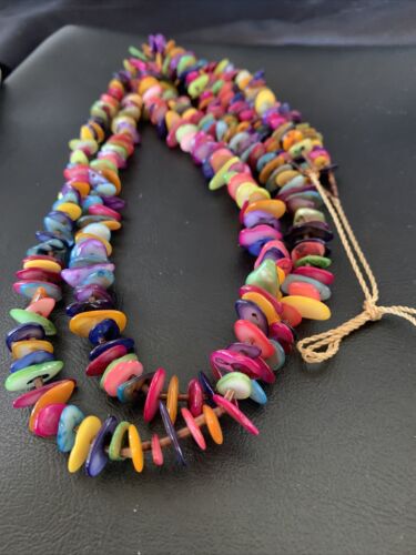Native American Santo Domingo Mixed Color Shell Bead Necklace | 34" | 12002 - Masha USA