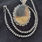 Navajo Pearls Picture Jasper Pendant Necklace | Sterling Silver | Authentic Native American Handmade | 1302