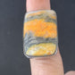 Navajo Bumble Bee Jasper Ring | Sterling Silver | Sz 8 Adjustable | Authentic Native American Handmade | 11539