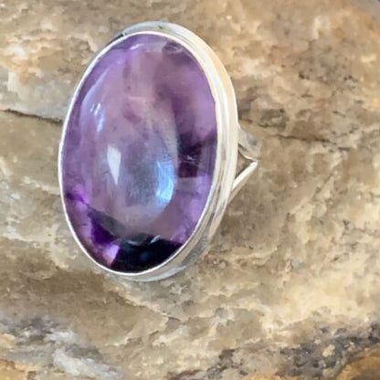 Southwestern Purple Amethyst Ring | Sterling Silver | Sz 9 | 12944