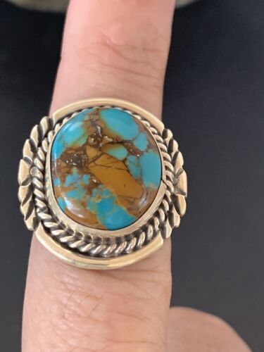 Southwestern Navajo Blue Kingman Turquoise Ring | Sterling Silver | Sz 7 | 11923
