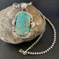 Navajo Pearls Necklace with Blue Royston Turquoise Pendant | Sterling Silver | Native American Handmade | 12289