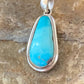 Navajo Blue Bisbee Turquoise Pendant | Sterling Silver | 1" | Authentic Native American Handmade | 1628