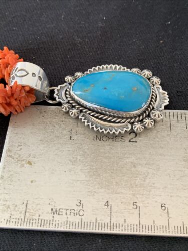 Navajo Sterling Silver Coral Bead Necklace with Turquoise Pendant | Multi-Strand | Authentic Native American Handmade | 767