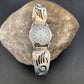 Women's Bear Paw Navajo Sterling Silver Watch Tips with Blue Turquoise Band | Authentic Native American Jewelry | 2095