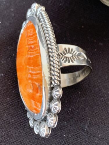 Southwestern Women's Navajo Spiny Oyster Ring | Sterling Silver | Sz 11.5 | Authentic Native American Handmade | 1000