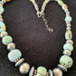 Authentic Native American Navajo Pearls Necklace | Sterling Silver Dry Creek Turquoise Beads | 21" | 1385