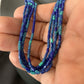 Blue Green Azurite Heishi Necklace | 5 Strand Stabilized Sterling Silver Pendant | 12930