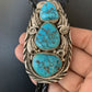 Ultra Rare Navajo Men's Bolo Tie | Blue Kingman Turquoise | Sterling Silver | Native American Handmade | 13668