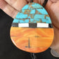 Men's Santo Domingo Bolo Tie | Turquoise Spiny Oyster | Sterling Silver Tips | Native American Handmade | 14632