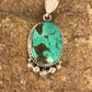 Navajo Green Turquoise Pendant | Sterling Silver | Authentic Native American Handmade | 3382