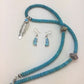 Navajo Opal & Turquoise Pendant Necklace & Earrings Set | Sterling Silver | Authentic Native American Handmade | 8905
