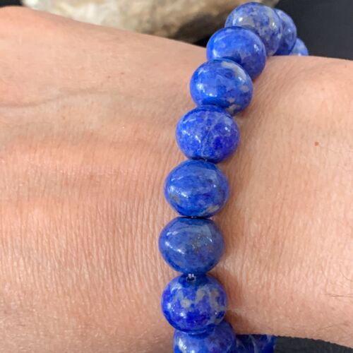 Native American Lapis Bead Bracelet | Stretch | 7.5" Adjustable | 10645