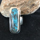 Native American Navajo Handmade Blue Turquoise Ring | Sterling Silver | Sz 8