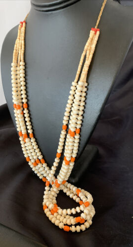 Native American Santo Domingo Shell Orange Spiny Oyster Bead Necklace | 30" | 11990