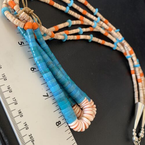 Southwestern Jacla Santo Domingo Shell Spiny Turquoise Jacla Necklace | 26" | Authentic Native American Handmade | 11992