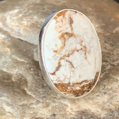 Native American Women's Wild Horse Turquoise Ring | Sz 8 | Sterling Silver | 14027