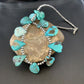 Southwestern Navajo Pearls Necklace | Sterling Silver Blue Turquoise Teardrop | 13151