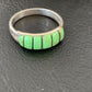 Navajo Green Gaspeite Inlay Ring | Sterling Silver | Sz 7 | Authentic Native American Handmade | 12463