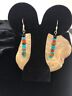 Navajo Sterling Silver Turquoise Tigers Eye Coral Earrings | Southwestern Native American
