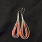 Handmade Liquid Silver Tube Bead Heishi Dangle Earrings | Pink Coral | Sterling Silver | 2.25" | 2025