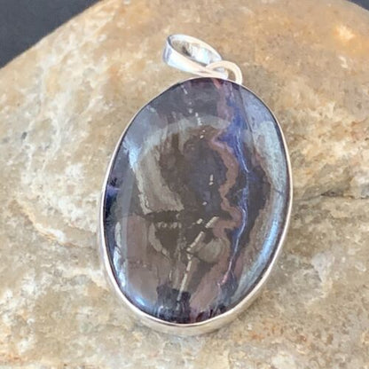 Navajo Pearls Purple Sugilite Pendant | Sterling Silver | 1.50" | Authentic Native American Handmade | 10930