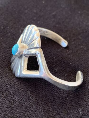 Native American Kids Navajo Blue Turquoise Bracelet | Sterling Silver | 01157 - Masha USA