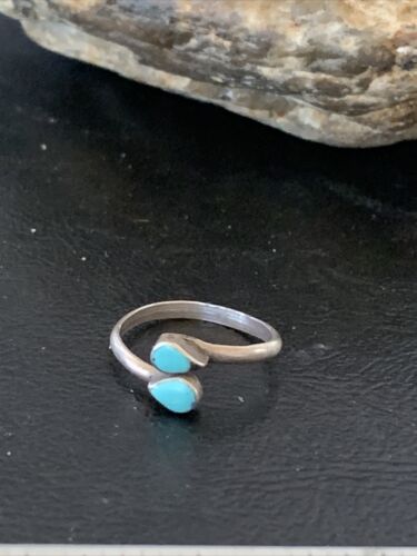 Southwestern Old Pawn Navajo Blue Turquoise Ring | Sterling Silver | Sz 5 | 10780