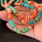 Navajo Green Turquoise Spiny Necklace Set | Sterling Silver | Authentic Native American Handmade | 2979