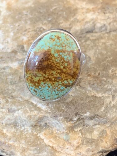 Navajo Arizona Turquoise Ring | Sterling Silver | Sz 8 | Authentic Native American Handmade | 728