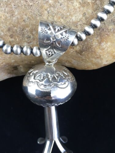 Navajo Sterling Silver Necklace | Large Naja Pendant 4" | Authentic Native American Handmade | 1673 - Masha USA