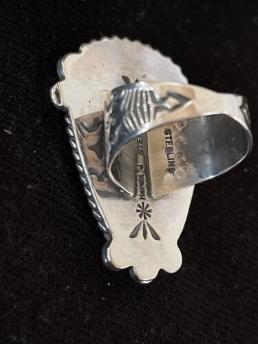 Navajo Blue Spiderweb Turquoise Ring | Sterling Silver | Sz 7.5 | Authentic Native American Handmade | 1068