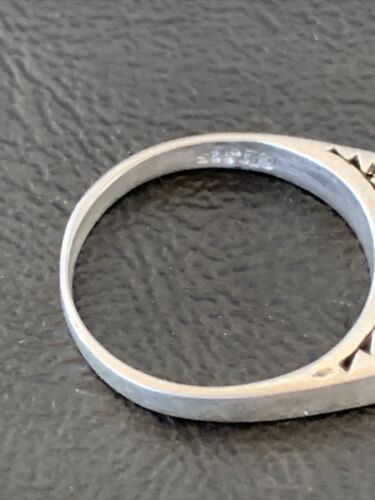 Southwestern Women's Navajo Blue Turquoise White Opal Inlay Ring | Sz 7 | 11151