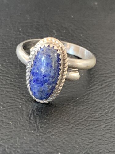 Navajo Lapis Lazuli Adjustable Ring | Sterling Silver | Sz 7 | Authentic Native American Handmade | 12448