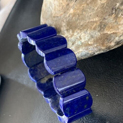 Native American Lapis Bead Bracelet | Stretch | 7.5" Adjustable | 10644