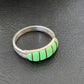 Navajo Green Gaspeite Inlay Ring | Sterling Silver | Sz 7 | Authentic Native American Handmade | 12463