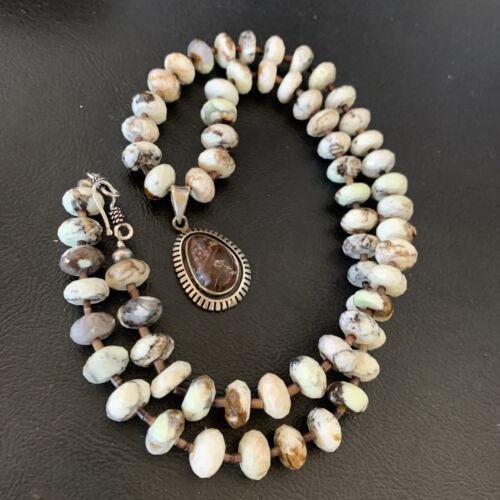 Navajo Native American Wild Horse Turquoise Pendant Necklace | Sterling Silver | 12387