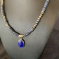 Native American Navajo Blue Lapis Pendant Necklace | Sterling Silver | Authentic Handmade | 12251