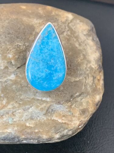 Navajo Blue Kingman Turquoise Ring | Sterling Silver | Sz 6.5 | Authentic Native American Handmade | 11614