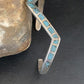 Navajo Old Pawn Blue Turquoise Chip Inlay Bracelet | Sterling Silver | Authentic Native American Handmade | 1168
