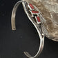 Native American Navajo Red Coral Cuff Bracelet | Sterling Silver | Authentic Handmade | 14592