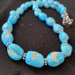 Navajo Sleeping Beauty Turquoise Beads Necklace | Sterling Silver Pearls | Authentic Native American Handmade | 00800
