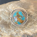 Southwestern Navajo Blue Kingman Turquoise Ring | Sterling Silver | Sz 7 | 11923