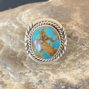 Southwestern Navajo Blue Kingman Turquoise Ring | Sterling Silver | Sz 7 | 11923