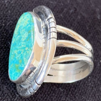 Navajo Royston Turquoise Ring | Sterling Silver | Sz 6.5 | Authentic Native American Handmade | 1493
