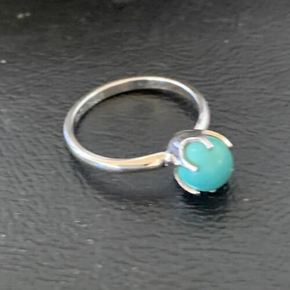 Navajo Blue Turquoise Ring | Sterling Silver | Sz 7 | Authentic Native American Handmade | 10769